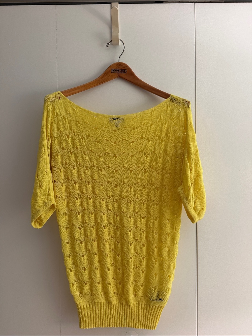 bebe Sunny Yellow Off-the-Shoulder Knit Sweater